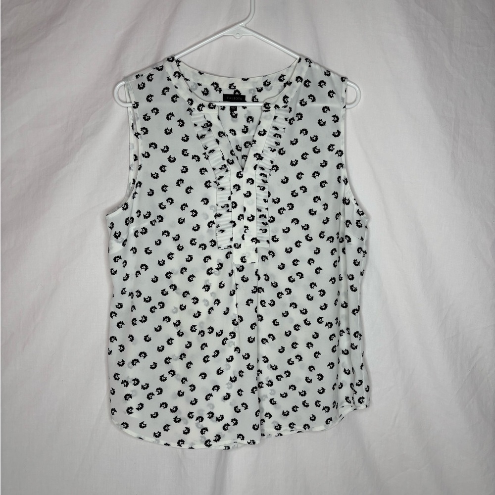 Talbots women’s sleeveless blouse sizeL split neck